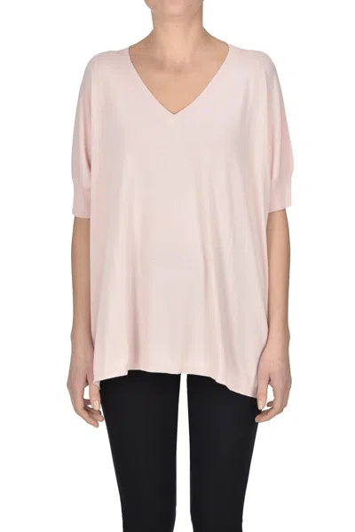 Base Milano Viscose Pullover In Pink