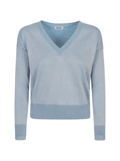Base Milano V-neck Sweater In Blue