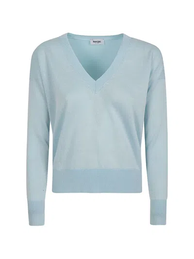 Base Milano V-neck Sweater In Blue