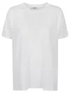 Base Milano White Linen Blend T-shirts And Polos