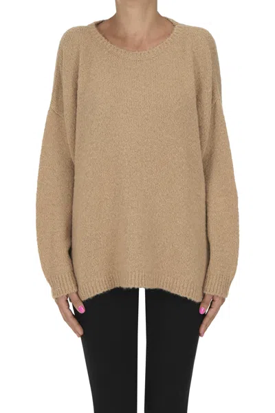 Base Milano Wide Pullover In Brown
