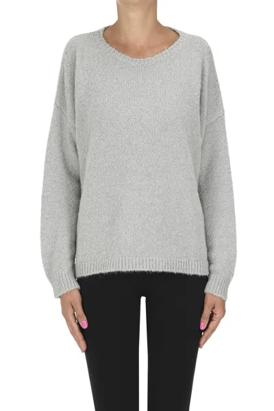 Base Milano Wide Pullover In Gray