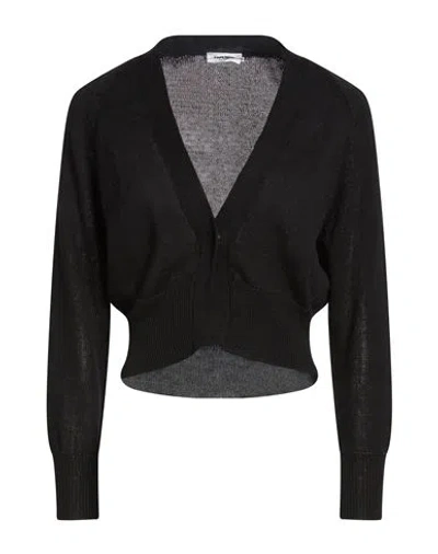 Base Milano Woman Cardigan Black Size 8 Linen, Cotton