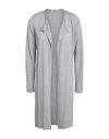 Base Milano Woman Cardigan Taupe Size 8 Linen, Polyamide In Grey