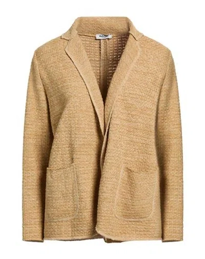Base Milano Woman Cardigan Sand Size 6 Cotton, Polyamide In Brown