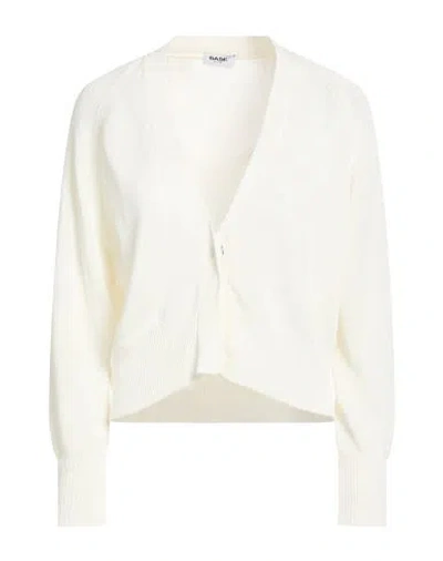 Base Milano Woman Cardigan White Size 8 Linen, Cotton