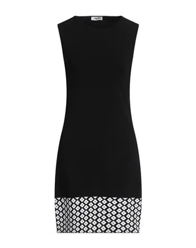 Base Milano Woman Mini Dress Black Size 6 Viscose, Polyamide