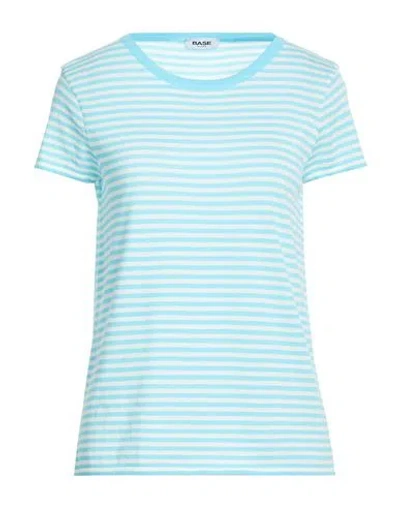 Base Milano Woman Sweater Azure Size 8 Cotton In Blue