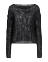 Base Milano Woman Sweater Black Size 4 Polyamide, Cotton In Black