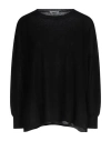 Base Milano Woman Sweater Black Size 6 Linen, Cotton
