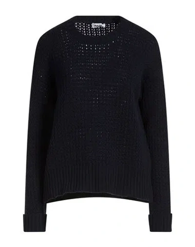 Base Milano Woman Sweater Blue Size 4 Merino Wool, Cashmere