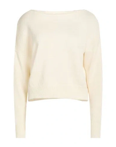 Base Milano Woman Sweater Ivory Size 8 Linen, Cotton, Viscose, Polyester In White