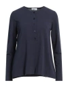 Base Milano Woman Sweater Midnight Blue Size 8 Viscose, Polyester In Blue