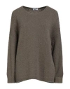 Base Milano Woman Sweater Military Green Size 8 Acrylic, Alpaca Wool, Polyamide, Merino Wool In Brown