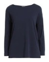 Base Milano Woman Sweater Navy Size 4 Viscose, Polyester In Blue