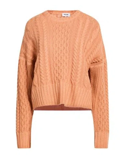 Base Milano Woman Sweater Orange Size 6 Wool, Cashmere