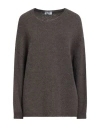 Base Milano Woman Sweater Taupe Size 8 Acrylic, Alpaca Wool, Polyamide, Merino Wool In Black
