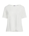 Base Milano Woman T-shirt Off White Size 8 Linen, Elastane In Off White
