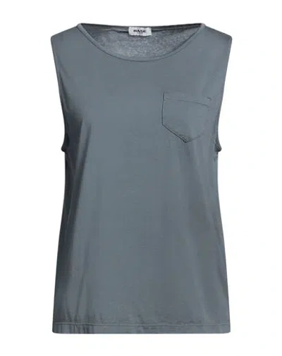 Base Milano Woman Tank Top Grey Size 8 Cotton In Gray