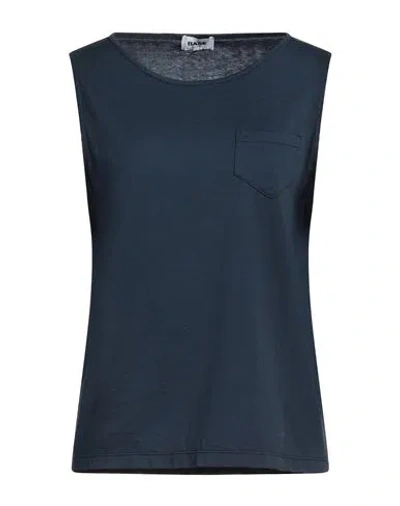 Base Milano Woman Tank Top Navy Blue Size 8 Cotton