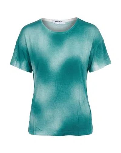 Base Milano Woman T-shirt Emerald Green Size 4 Viscose, Linen In Black