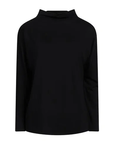 Base Milano Woman Turtleneck Black Size 4 Virgin Wool, Polyamide