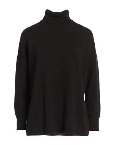 Base Milano Woman Turtleneck Dark Brown Size 4 Merino Wool, Cashmere