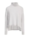 Base Milano Woman Turtleneck Light Grey Size 4 Merino Wool In Grey