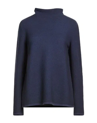 Base Milano Woman Turtleneck Midnight Blue Size 8 Wool, Silk, Cashmere