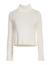 Base Milano Woman Turtleneck White Size 4 Merino Wool