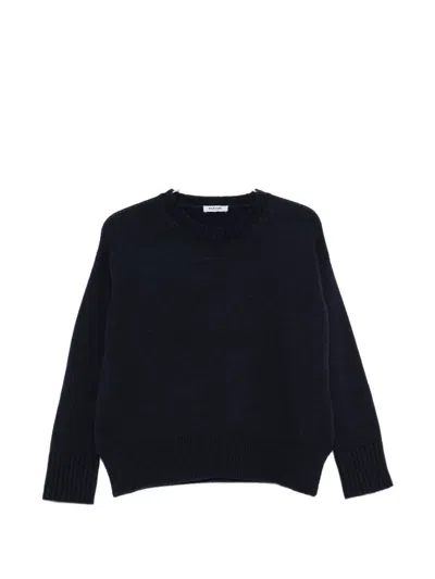 Base Milano Wool And Cashmere Crewneck Sweater In Navy