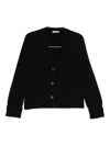 Base Milano Wool Cardigan In Black
