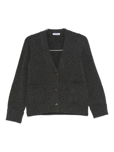 Base Milano Wool Cardigan In Gray