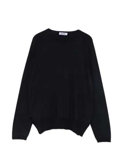 Base Milano Wool Crewnceck Sweater In Black