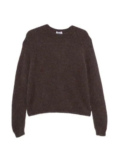 Base Milano Wool Crewneck Sweater In Brown