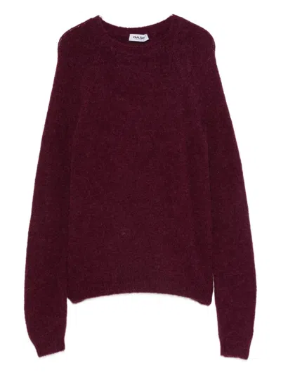 Base Milano Wool Crewneck Sweater In Burgundy