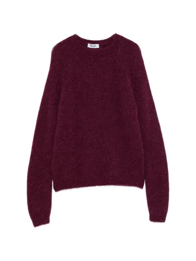 Base Milano Wool Crewneck Sweater In Burgundy