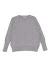 Base Milano Wool Crewneck Sweater In Gray