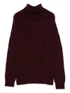 Base Milano Wool Turtle-neck Jumper In Burgundy