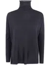 Base Milano Wool Turtle-neck Sweater In Blue