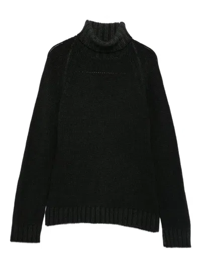 Base Milano Wool Turtle-neck Jumper In Black