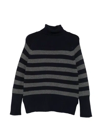 Base Milano Wool Turtle-neck Sweater In Blue