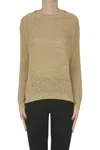 Base Milano Woven Knit Pullover In Green