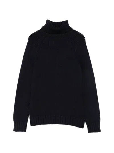 Base Ribbed-knit Roll-neck Sweater In Black