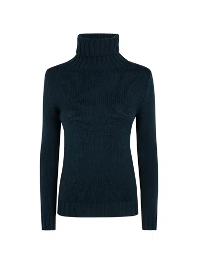 Base Turtle Neck Sweater In Blue