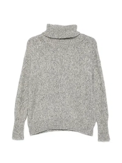 Base Roll-neck Knitted Sweater In Gray