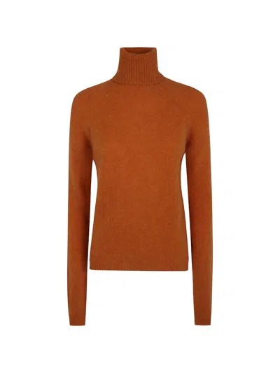 Base Roll-neck Raglan-sleeve Sweater In Brown