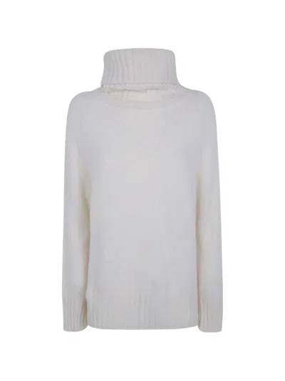 Base Roll-neck Raglan-sleeve Sweater In White