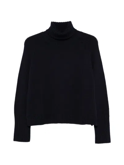 Base Roll-neck Ribbed-trim Sweater In Blue