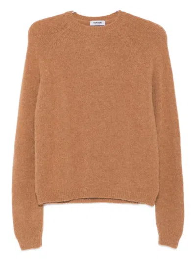 Base Round-neck Raglan-sleeve Sweater In Brown